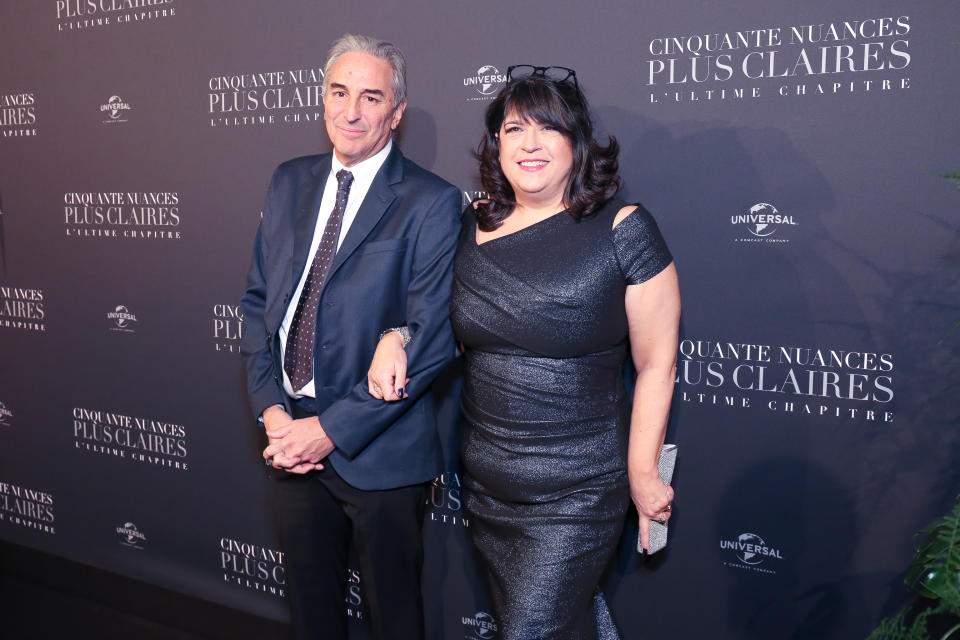 <p>Marcus Discidi and EL James photographed for the Fifty Shade Freed Premiere on Feb 6, 2018 in Paris, France. (Photo by Olivier VIGERIE / Contour by Getty Images) </p>