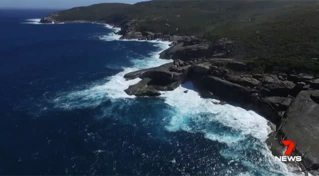 Mr Roth was fishing along this coastline. Source: 7 News