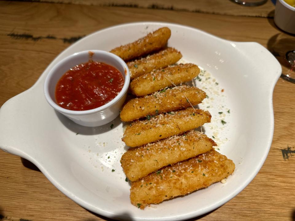 Fried mozzerella  at Olive Garden