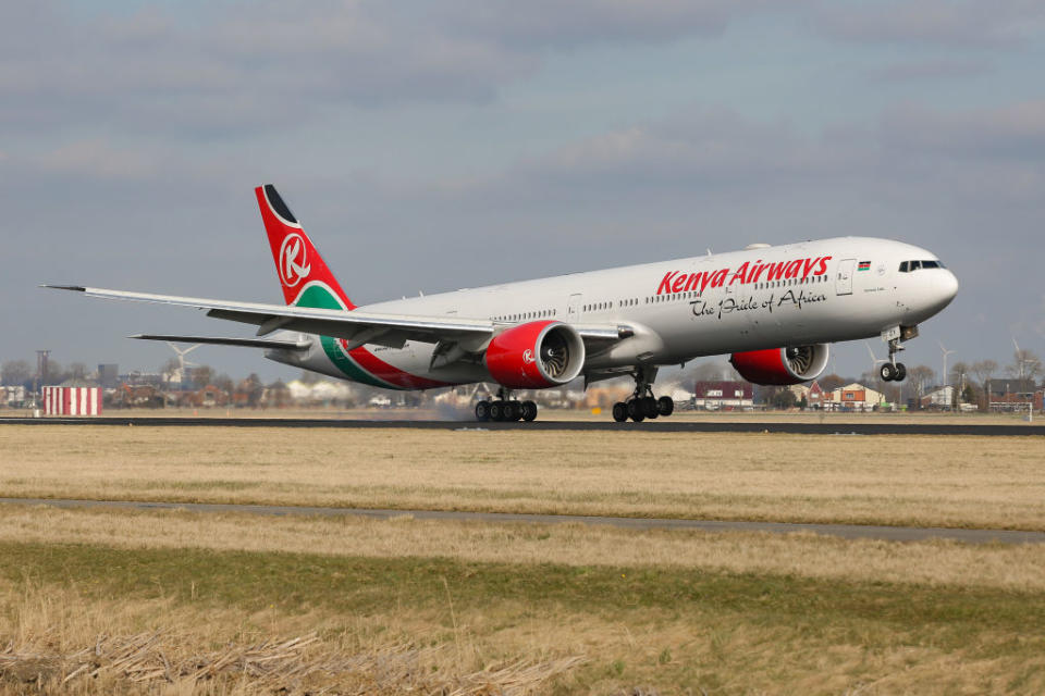 The body fell from a Kenya Airways flight, authorities say.