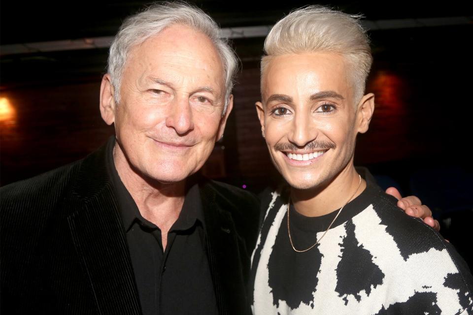 NEW YORK, NEW YORK - OCTOBER 04: Victor Garber and Frankie Grande pose backstage at the new musical "Titanique" at The Asylum NYC on October 4, 2022 in New York City. Victor Garber starred in the film "Titanic" as Thomas Andrews, the builder of the Titanic and in "Titanique" Frankie Grande plays the role of "Victor Garber" (Photo by Bruce Glikas/WireImage)