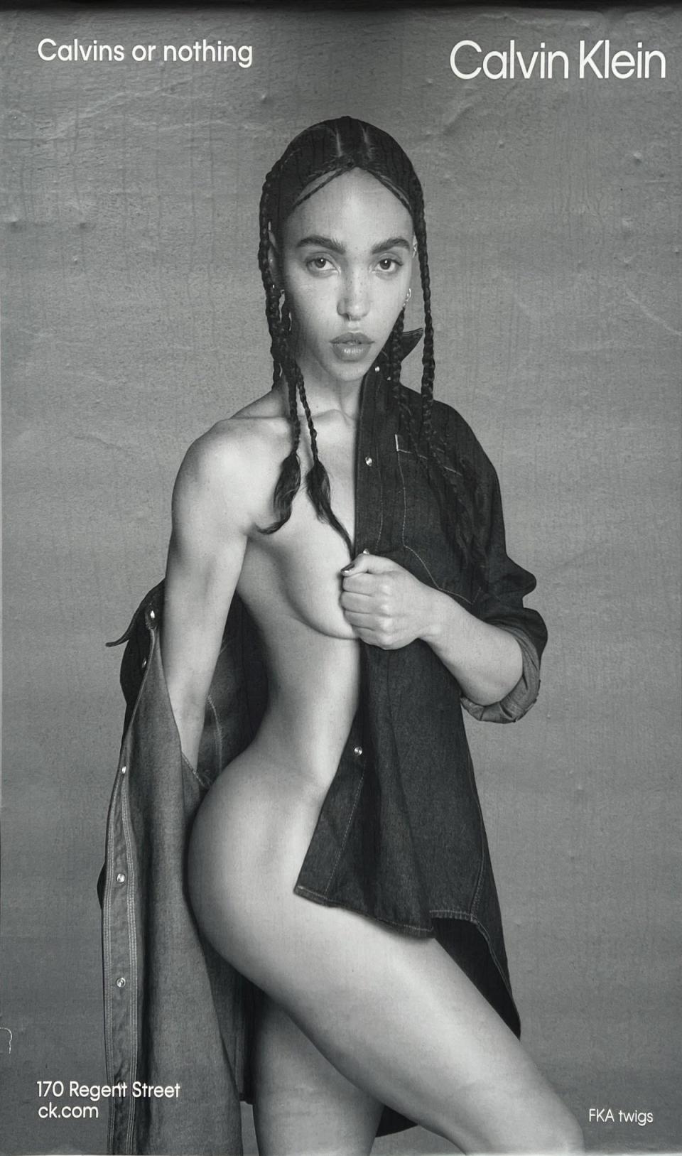 FKA Twigs' banned Calvin Klein ad (PA)