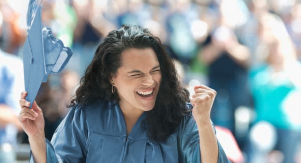 Overjoyed female graduate