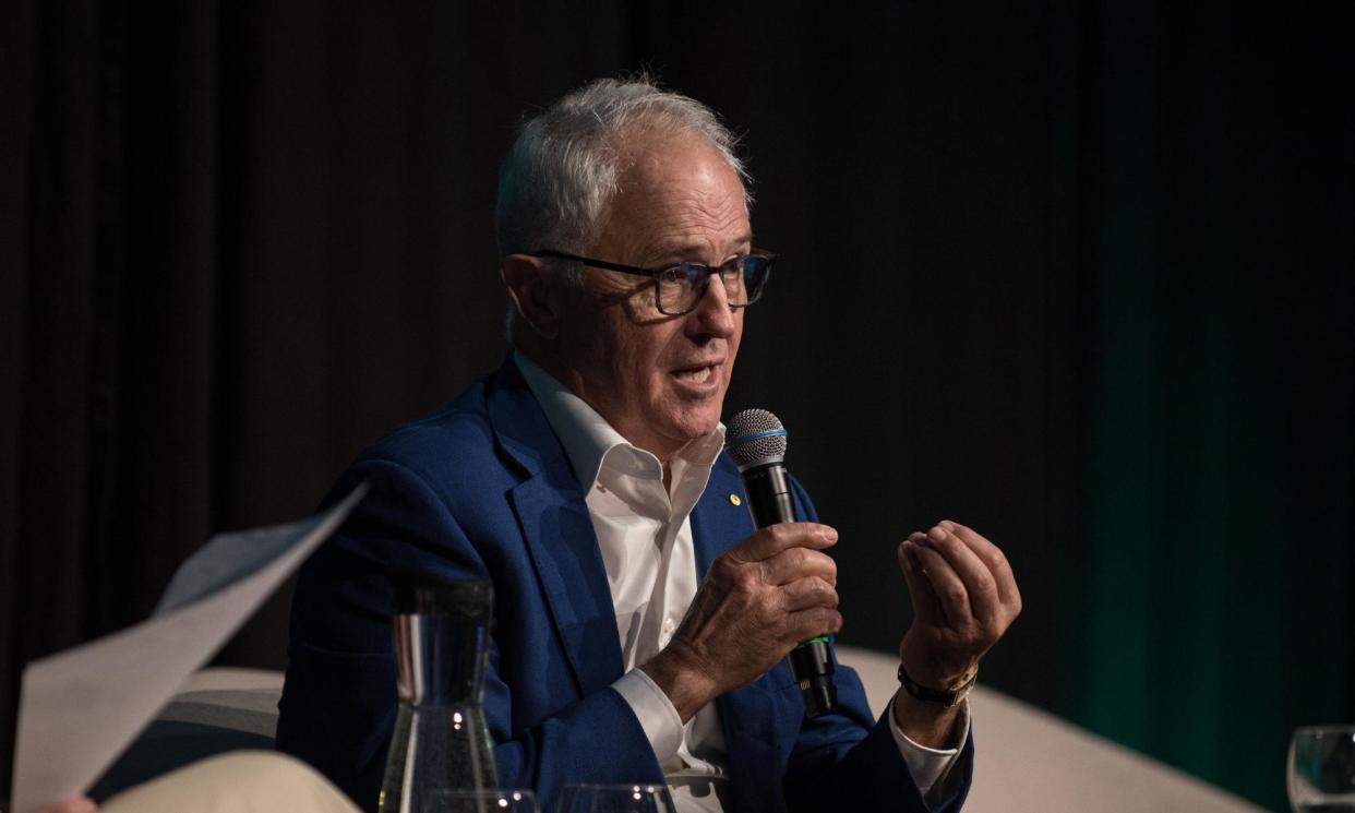 <span>Former prime minister Malcolm Turnbull during a panel at the Smart Energy 2024 conference at the ICC Sydney.</span><span>Photograph: Flavio Brancaleone/AAP</span>