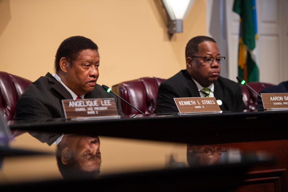 Ward 3 Councilman Kenneth Stokes and Ward 6 Councilman Aaron Banks, seen here in this Jan. 3, 2024 file photo, got into a fiery debate over a Ward 3 housing development that aims to bring 200 homes on Livingston Road. The Jackson City Council approved the project with Stokes voting against and Banks voting in favor.