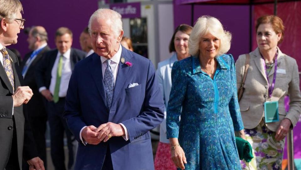 King Charles and Queen Camilla walk in the sunshine at the Chelsea Flower Show