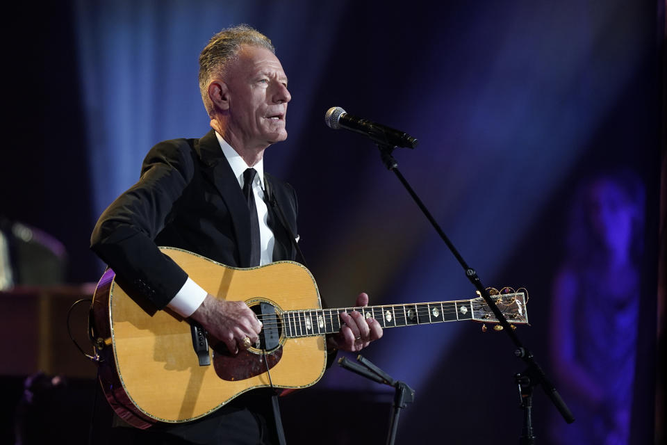 Lyle Lovett performs at the Americana Honors & Awards show Wednesday, Sept. 14, 2022, in Nashville, Tenn. (AP Photo/Mark Humphrey)