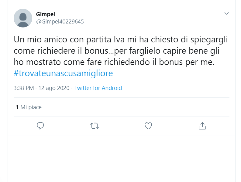 Usciti allo scoperto, i consiglieri hanno svelato i motivi per i quali avrebbero richiesto l'aiuto economico. Gli utenti hanno colto la palla al balzo e con l'hastag ##trovateunascusamigliore hanno invitato i "furbetti del bonus" a trovare una migliore giustificazione al loro comportamento contrario a ogni etica.