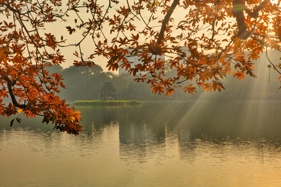 Hoan Kiem lake during sunset