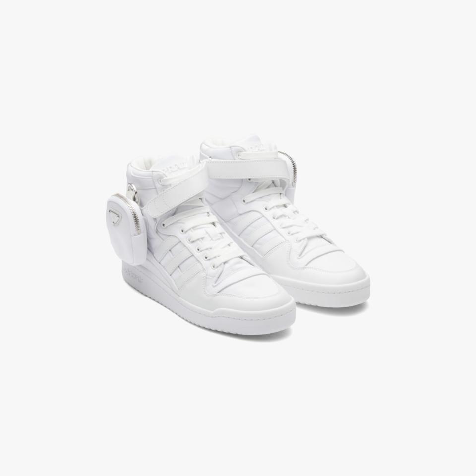 white Adidas for Prada Re-Nylon Forum high-top sneakers 