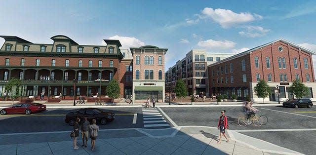 A drawing of the revised Courthouse Square project on Flemington's Main Street.