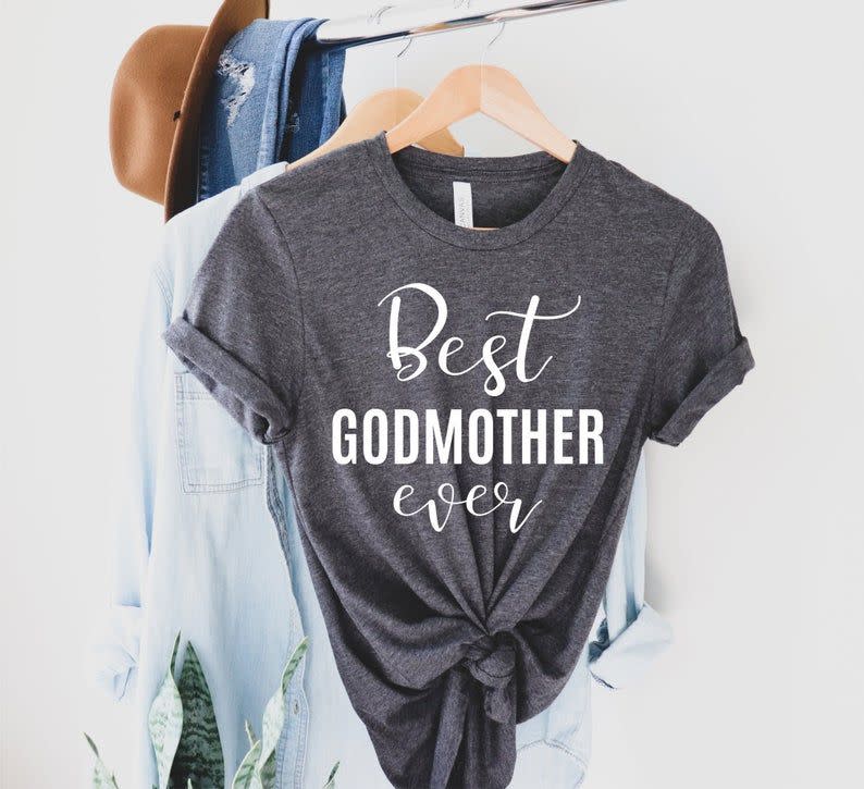 4) Best Godmother Ever TShirt, God Mother Shirts, Blessed Godmother, Gift For Godmother, Religious Christian Shirt, Faith Tshirt, Jesus Tee