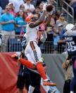 <p>Terrelle Pryor, Sr. #11 of the Cleveland Browns catches a touchdown pass during the second quarter of the game against the Tennessee Titans at Nissan Stadium on October 16, 2016 in Nashville, Tennessee. (Photo by Andy Lyons/Getty Images) </p>