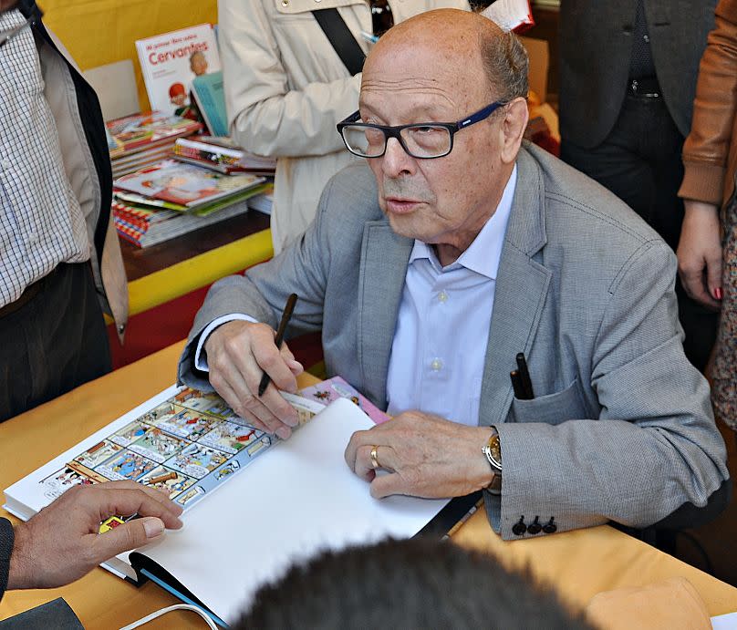 Francisco Ibáñez en una firma de libros.