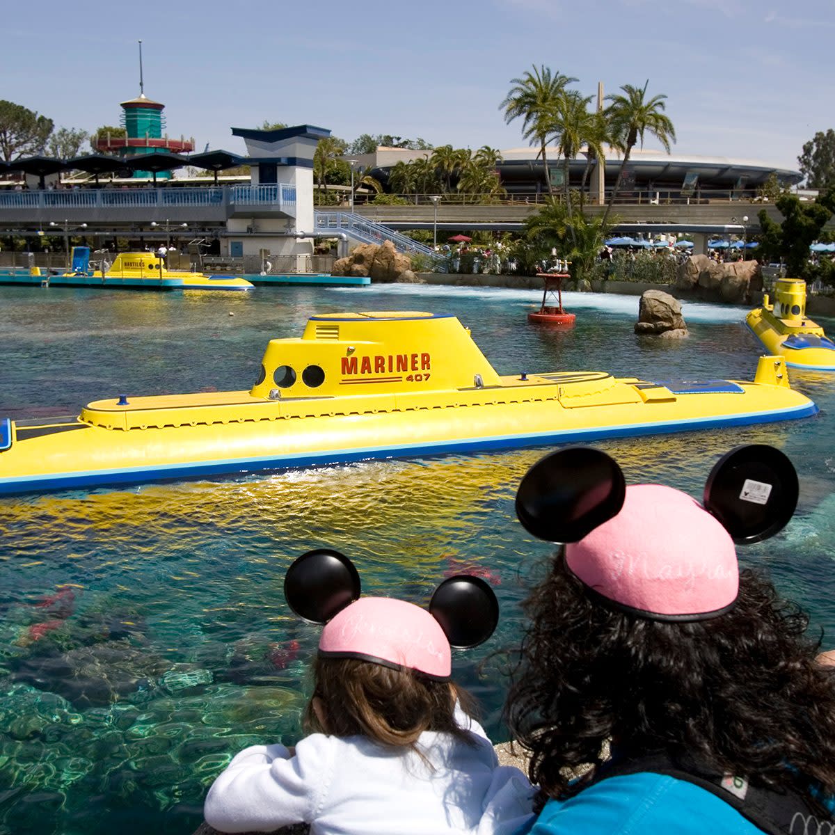 (Anaheim) – After being closed for nine years, the Disneyland submarines finally get a return voyage. With a new coating of exterior paint the attraction is now known at the Finding Nemo Submarine Voyage. The submarines are also environmentally friendly with new electric motors, replacing the old diesel engines. The view of the submarine lagoon you see the submarine port and the Monorail platform PHOTOGRAPHED TUESDAY JUNE 5, 2007 (Photo by Don Kelsen/Los Angeles Times via Getty Images)