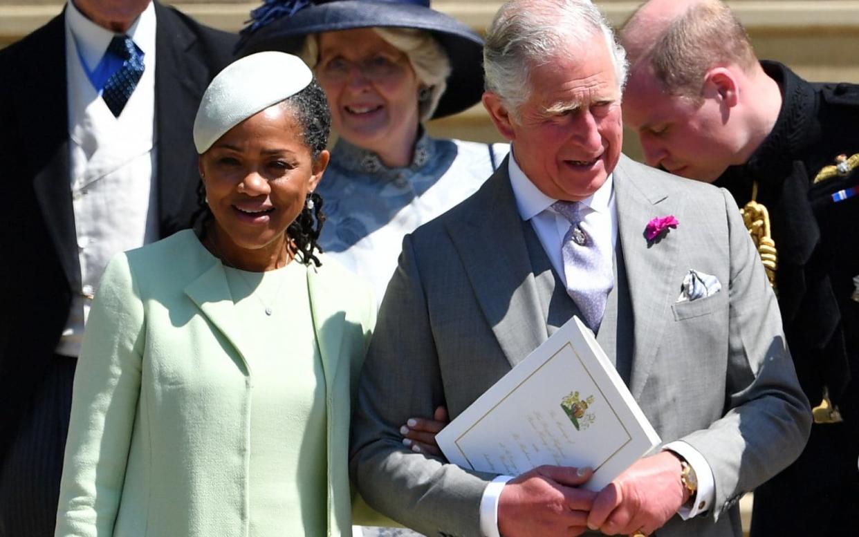 Prince Charles pictured outside St George's Chapel with Doria Ragland - Meghan Markle's mother - Getty Images Europe