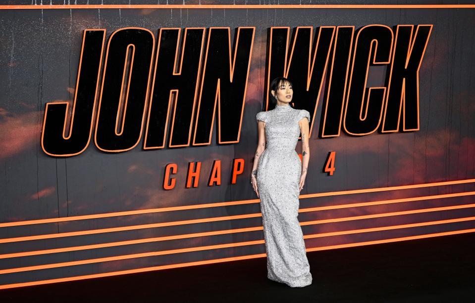 Rina Sawayama arriving at the London premiere of "John Wick: Chapter 4."