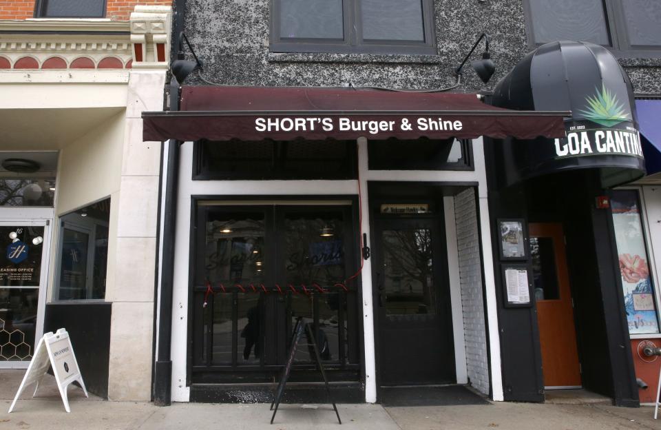 Short’s Burgers & Shine is pictured on Clinton Street Wednesday, Feb. 7, 2024 in Iowa City, Iowa.