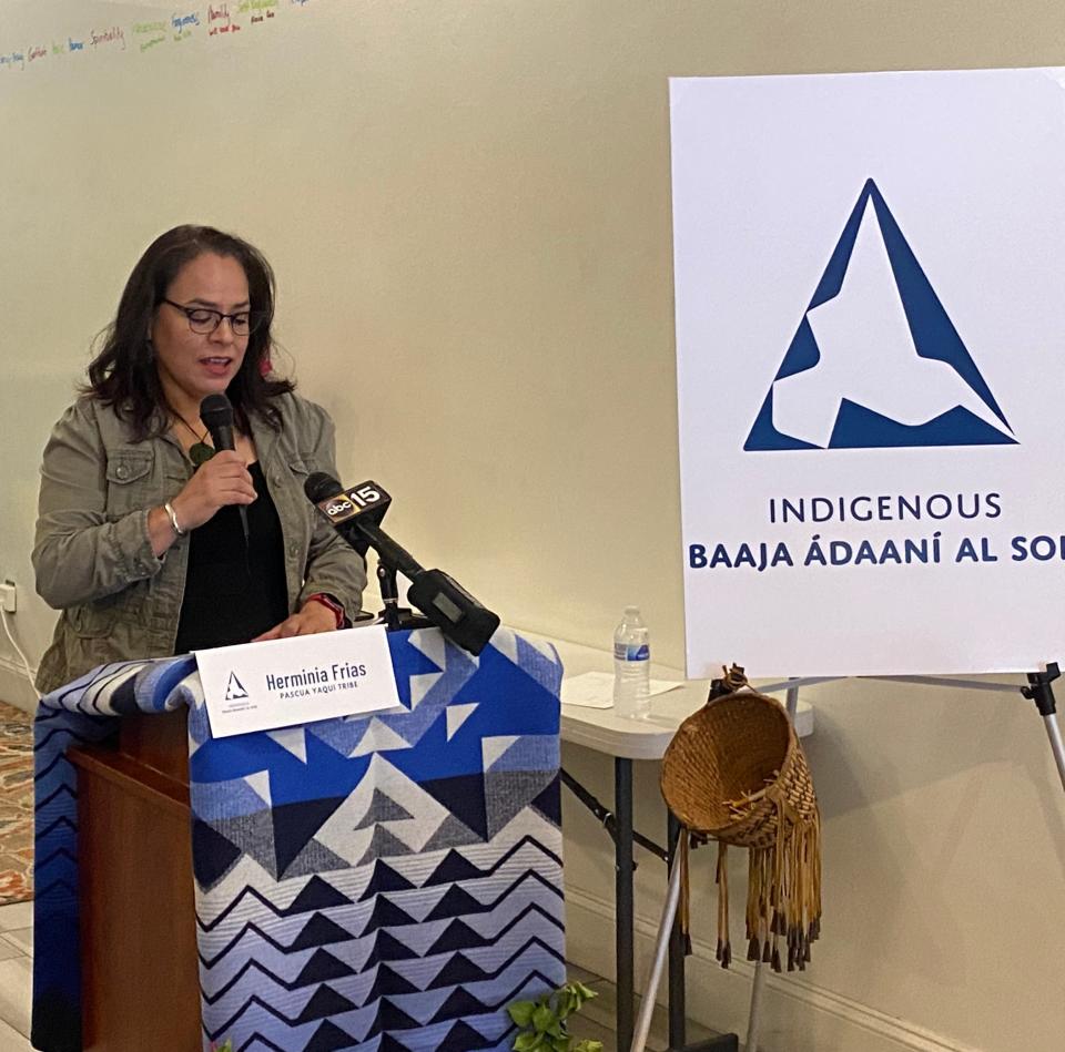 Herminia Frias, council member and former chairwoman of the Pascua Yaqui Tribe, talks about her role as a board member of Indigenous Baaja Ádaaní Al Son, a new advocacy group.