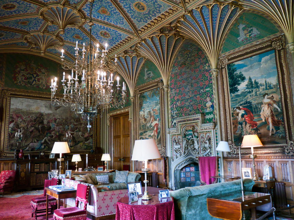 Gothic drawing room by Pugin in Eastnor castle in Britain