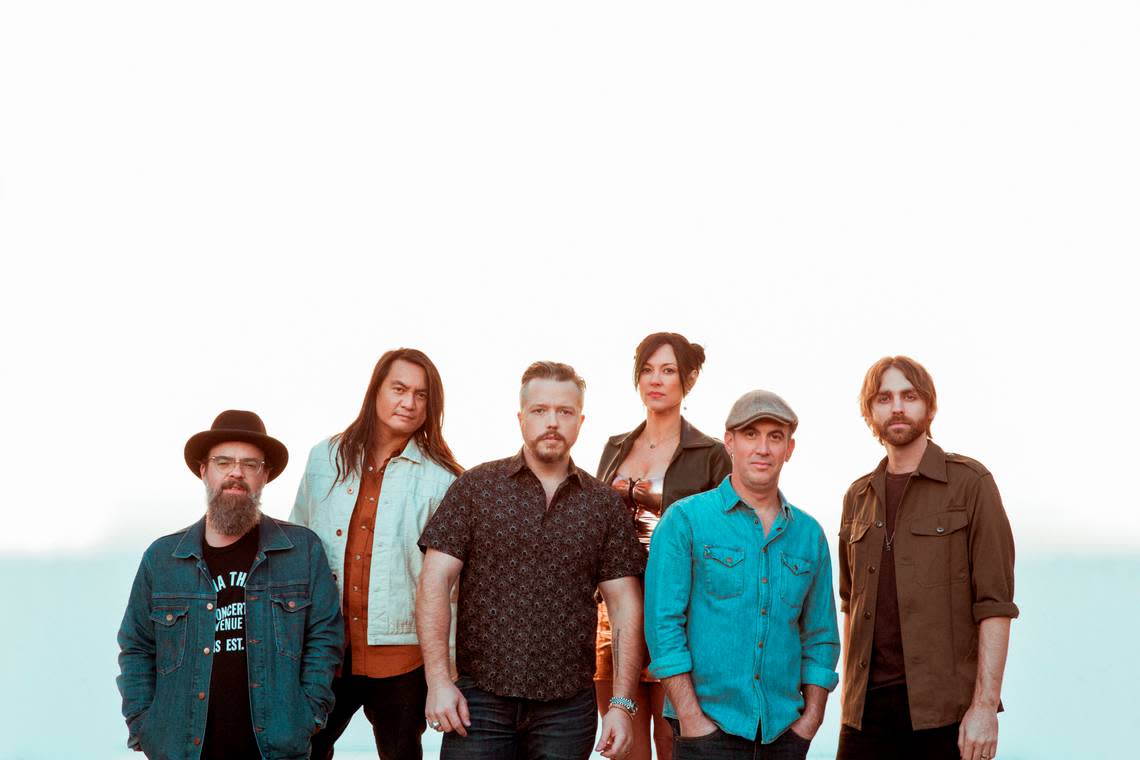 Jason Isbell and the 400 Unit (from left Jimbo Hart, Derry DeBorja, Jason Isbell, Amanda Shires, Chad Gamble, Sadler Vaden) will perform in Richmond at the EKU Center for the Arts.