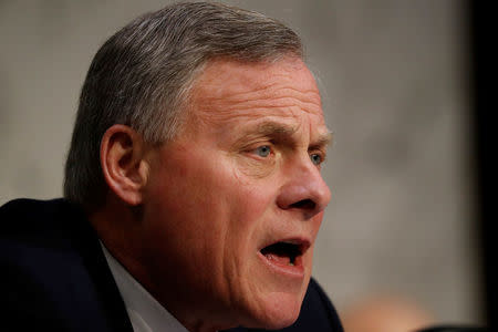 Senator Richard Burr (R-NC) speaks during a hearing of the Senate Intelligence Committee on Capitol Hill in Washington, U.S., February 13, 2018. REUTERS/Aaron P. Bernstein