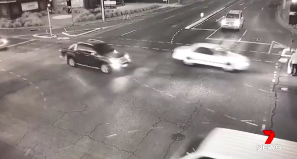 The man didn’t see the car coming. Source: 7 News