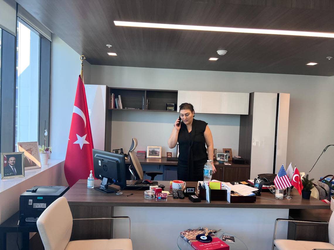 Feyza Barutçu, the Turkish Consulate General in Miami answers the phone from behind her desk in Brickell. She has been working around the clock since the earthquake in her homeland.