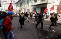 Protests against Ecuador's President Lenin Moreno's austerity measures, in Quito