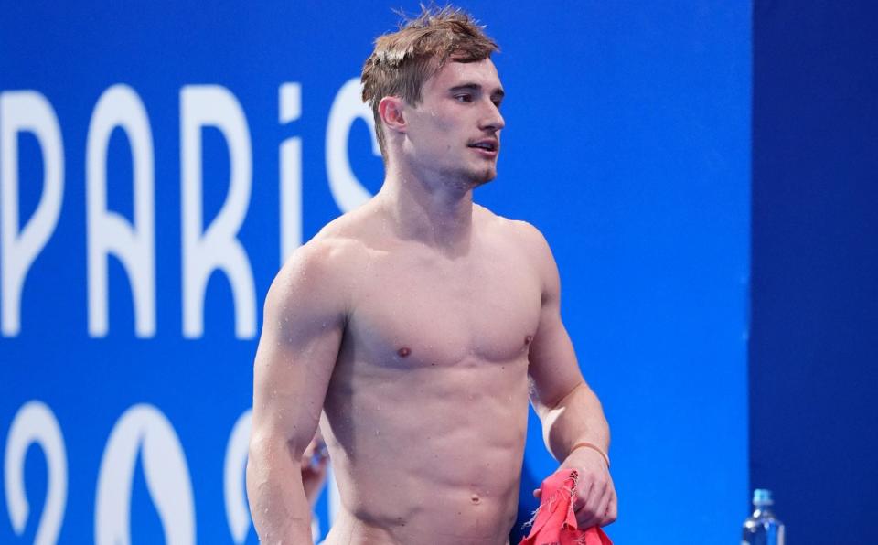 Great Britain's Jack Laugher following the Men's 3m Springboard Final at the Aquatics Centre