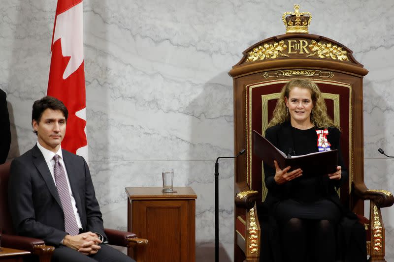 Canada's Governor General Julie Payette delivers the Throne Speech in the Senate, in Ottawa