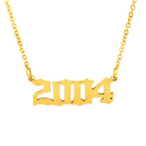 52) 18K Gold-Plated Birth Year Necklace