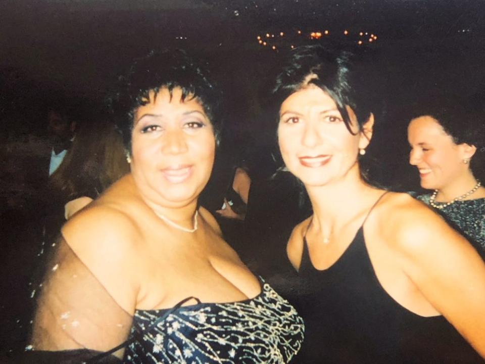 Aretha Franklin with her longtime makeup artist, Robin Manoogian.