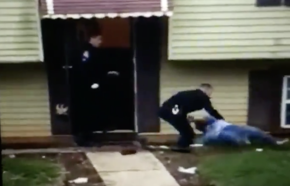 A screenshot shows the moment the grandmother was thrown to the ground: Jayne Miller