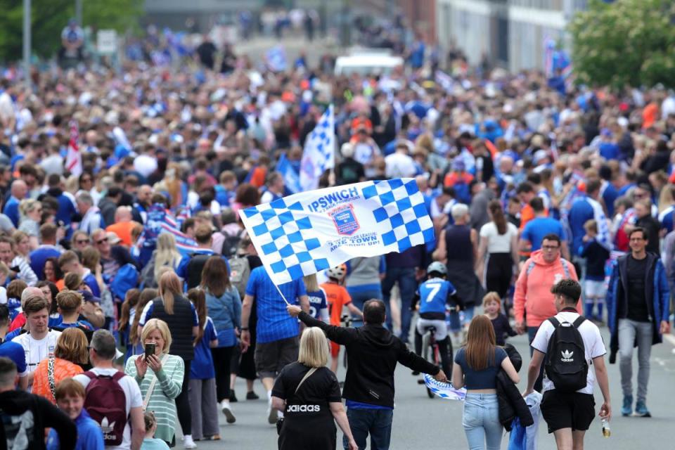 Ipswich Town are set to travel 5,884 miles in the 2024/25 Premier League campaign <i>(Image: PA)</i>
