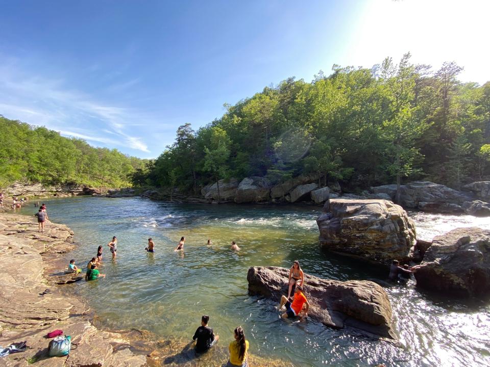 There is another trail that takes you to an area down the river where many people like to swim.