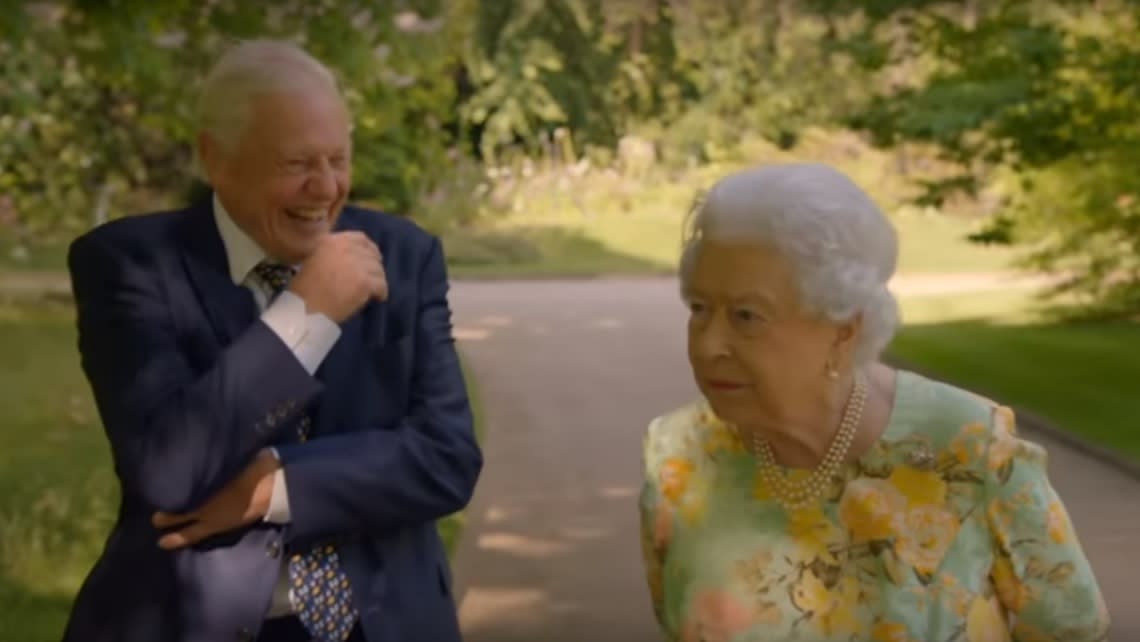 Sir David will spend some time with the Queen on his latest documentary. (ITV)