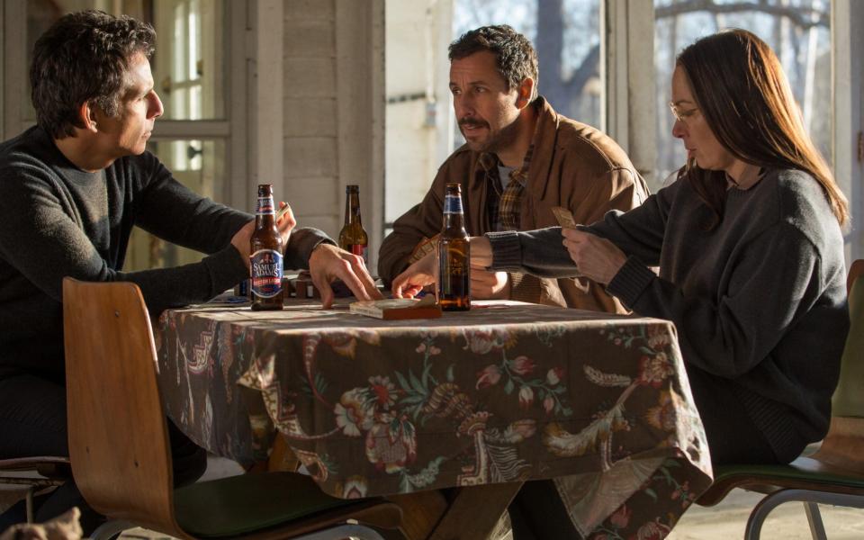 Ben Stiller, Adam Sandler and Elizabeth Marvel in The Meyerowitz Stories - Atsushi Nishijima/Netflix