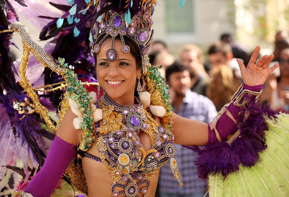 London’s Notting Hill Carnival is second only to Brazil’s Rio Carnival in size with over 50,000 people performing over the weekend.