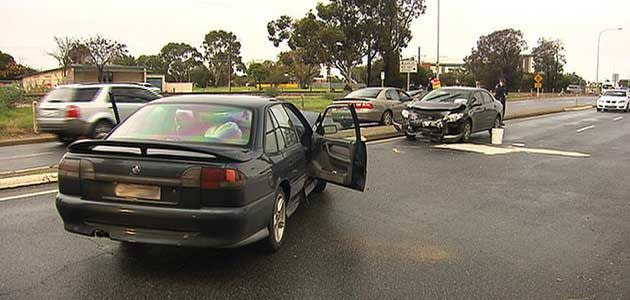 The scene after this morning's crash at Albert Park. Photo: 7News.