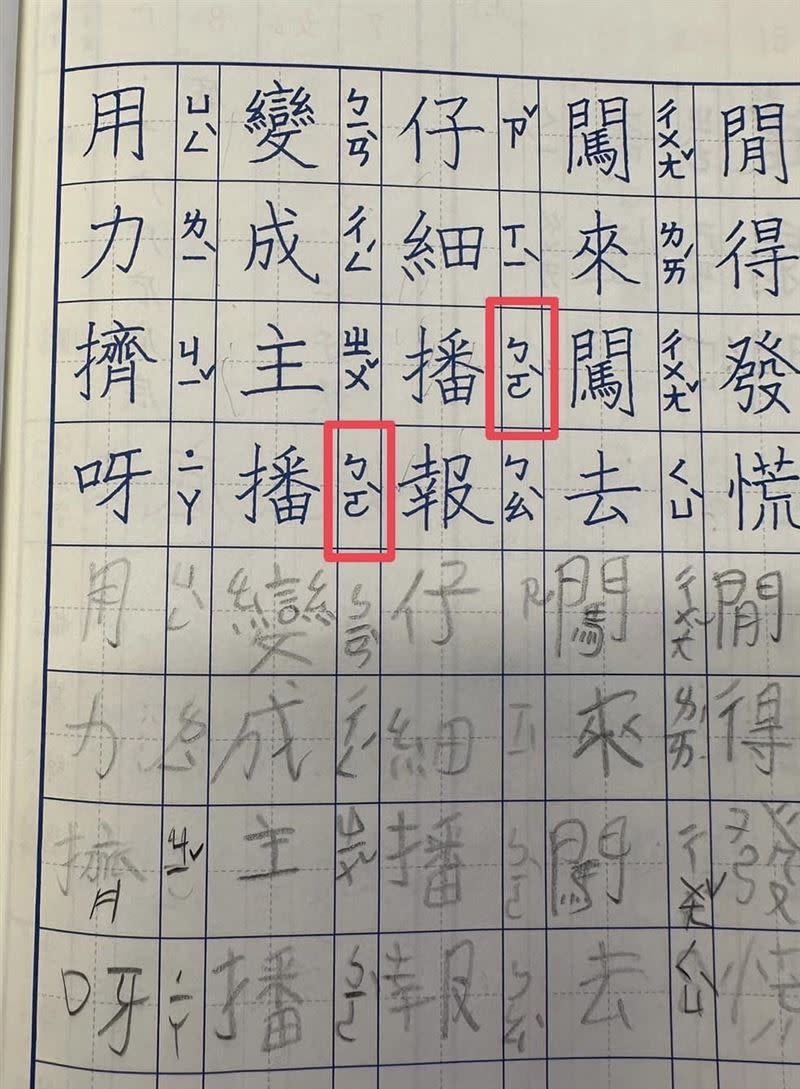 陳海茵陪女兒寫作業，才驚覺主播的「播」念四聲。（圖／翻攝自臉書）