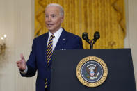 President Joe Biden speaks during a news conference in the East Room of the White House in Washington, Wednesday, Jan. 19, 2022. (AP Photo/Susan Walsh)