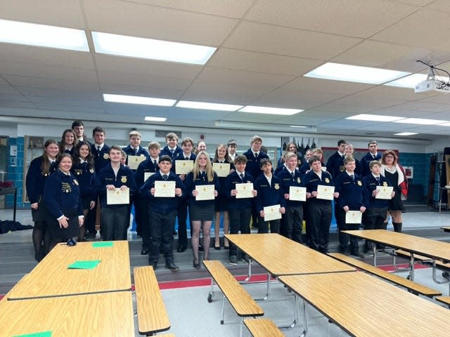 Loudonville FFA inducts a new class of Greenhands, recently.