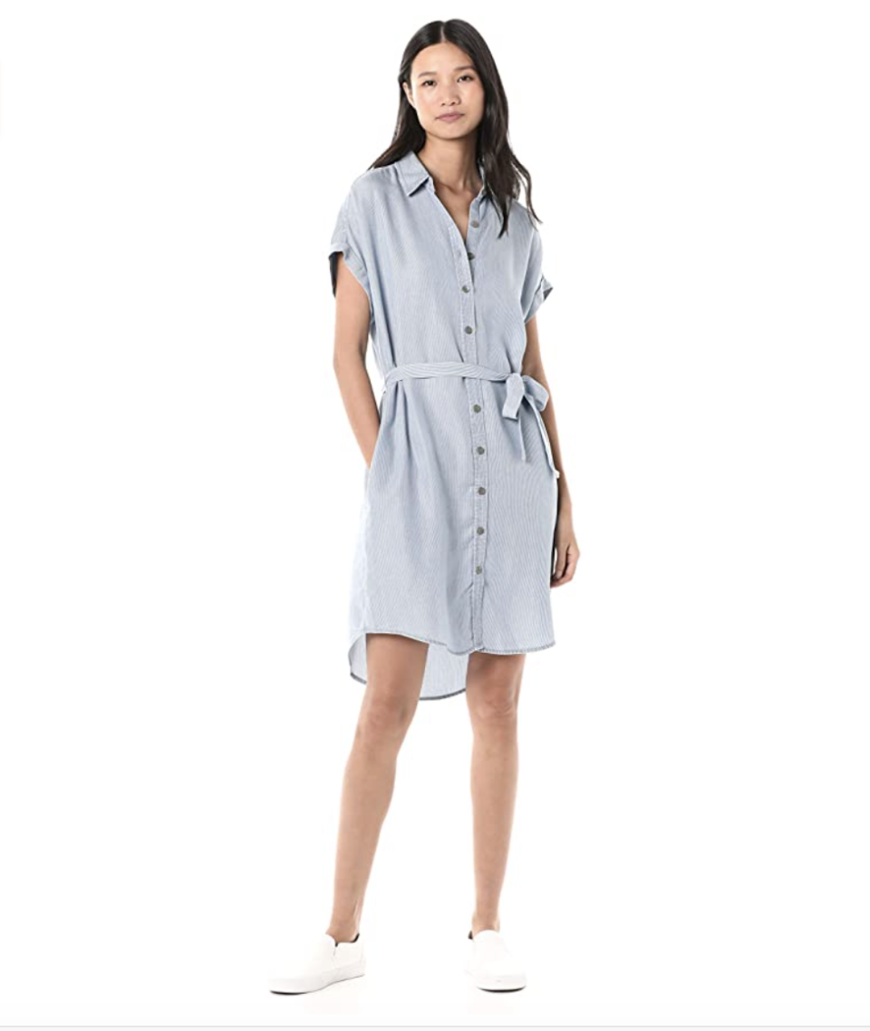 13) Women's Oversized Tencel Short-Sleeve Shirt Dress