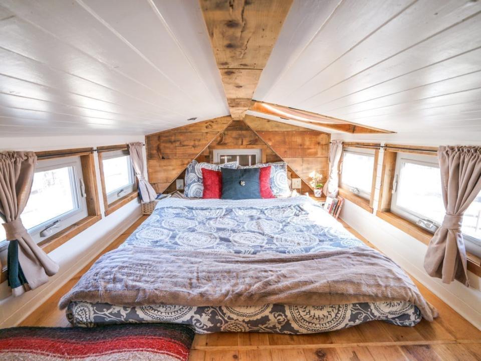 lofted tiny house bed