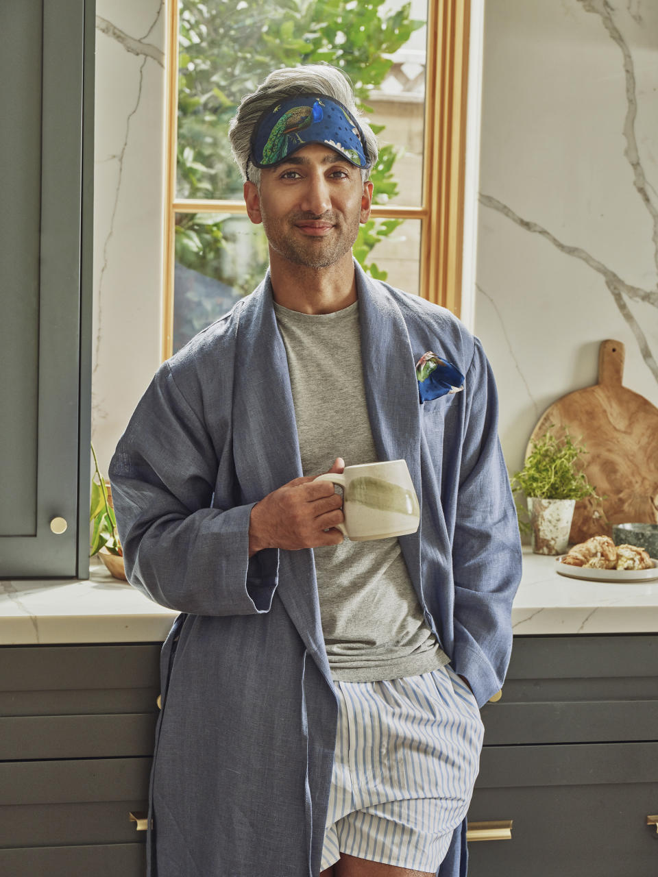 This image released by Etsy shows Tan France during a portrait session on Aug. 24, 2020 in Los Angeles for his Etsy collection, launching Monday, Sept. 14. ( Jack Strutz /Etsy via AP)