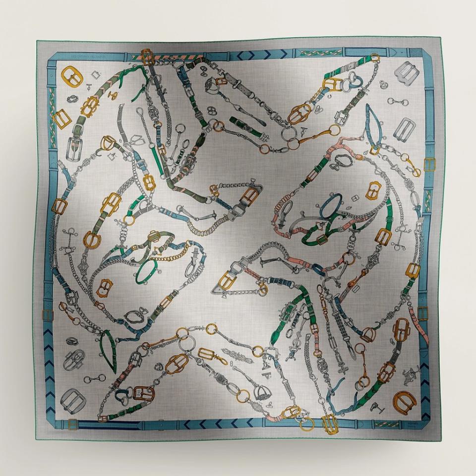 The $1,300 Hermès Chevaux Dechaines scarf Kelce is said to have gifted Swift for Valentine’s Day. Hermes