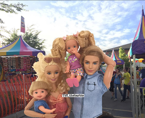 The whole family has a fun day out at the fair.