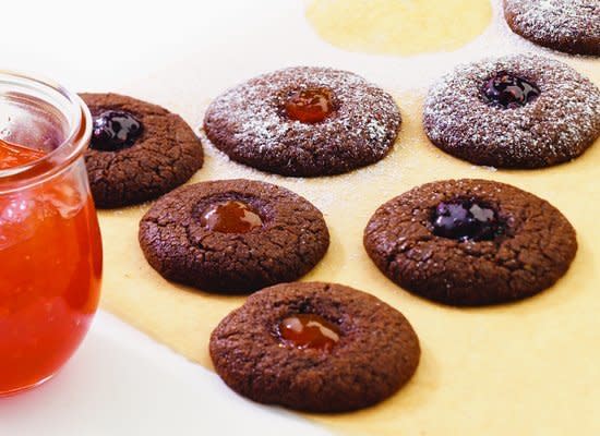 Thumbprint cookies are an old-fashioned treat. Here, they're reinterpreted with walnut oil and whole-wheat pastry flour a healthier treat -- and, of course, with chocolate, simply for the taste.    <strong>Get the <a href="http://www.huffingtonpost.com/2011/10/27/chocolate-thumbprint-cook_n_1049985.html" target="_hplink">Chocolate Thumbprint Cookies </a>recipe</strong>  