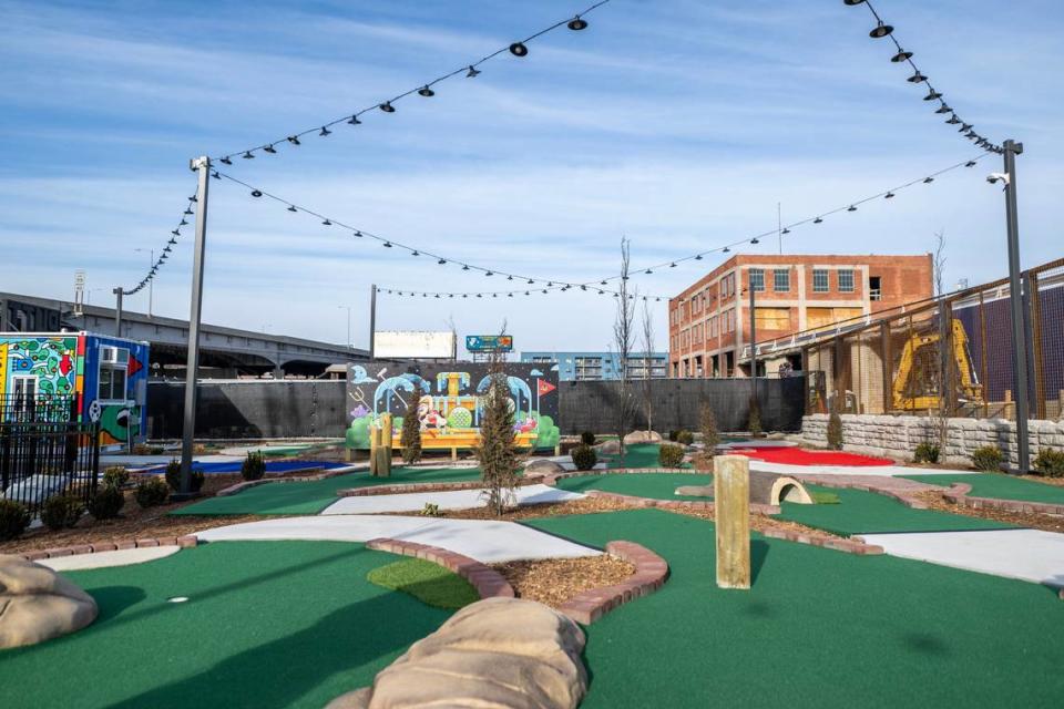 Pennway Putt, a mini golf course is available for guests to play on at the base of the KC Wheel.